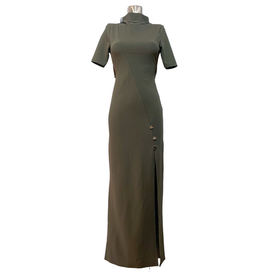 Vestido largo verde oliva marca ASOS DESIGN talla S nuevo