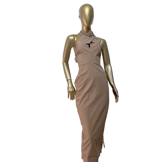 Vestido midi beige marca ASOS DESIGN talla US 6 nuevo