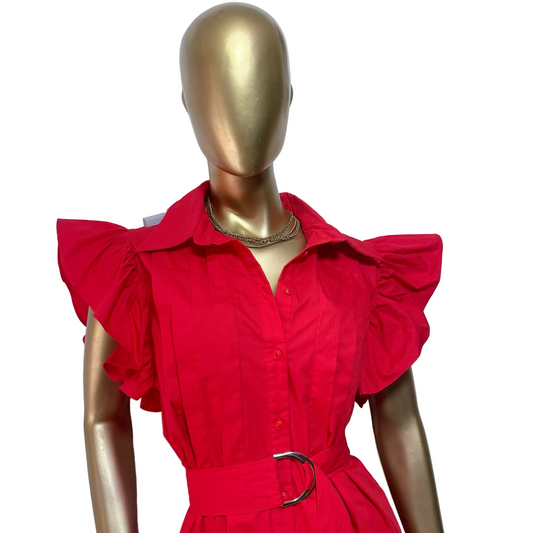Vestido midi rojo marca FLYIN TOMATO talla L usado
