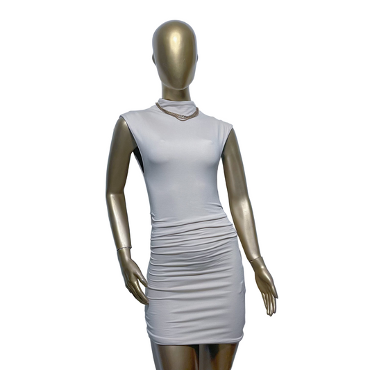 Vestido corto beige marca FOREVER 21 talla S nuevo