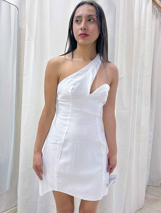 Vestido blanco asimétrico ASOS DESIGN  talla US 4 nuevo